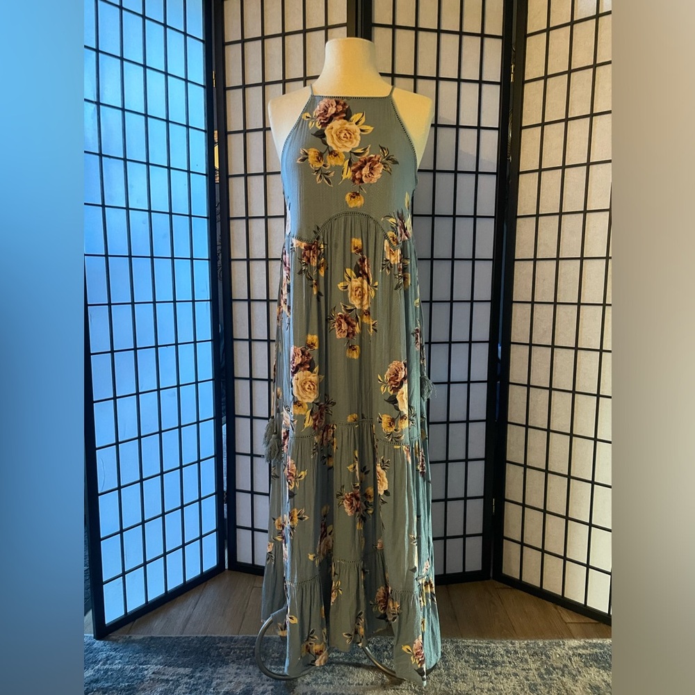 Xhiliration size small floral high neck tank dress